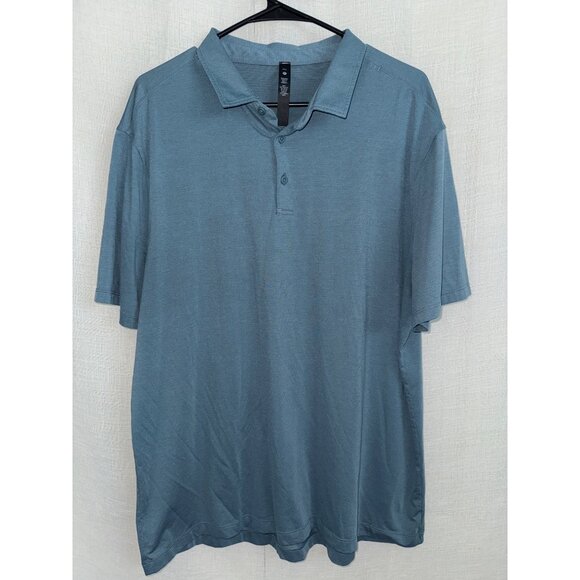 Lululemon Mens size XXL Blue Evolution Short-Sleeve Polo Shirt Blue - Picture 4 of 7